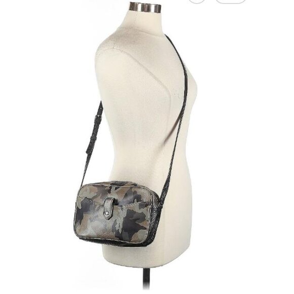 GILI Small Green Camouflage Leather Crossbody bag - Picture 1 of 15
